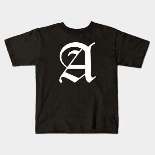 Gothic A Letter Kids T-Shirt